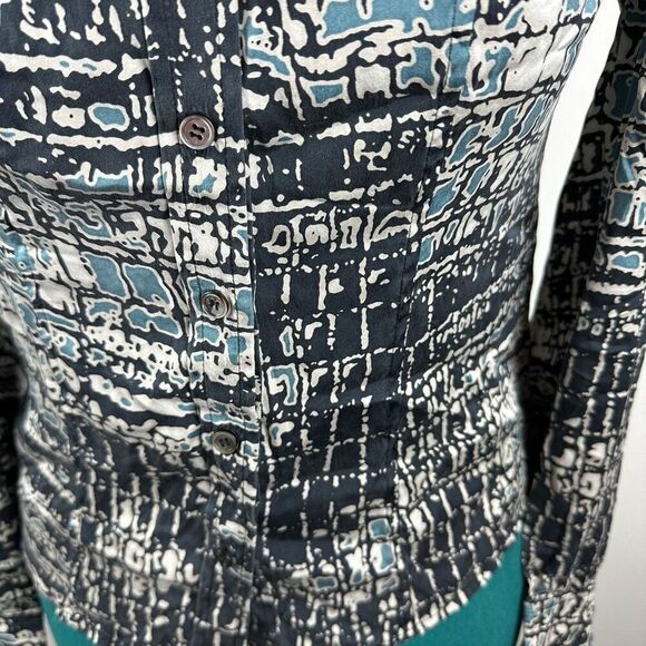 Carlisle blue/tan silk blouse - Picture 11 of 11